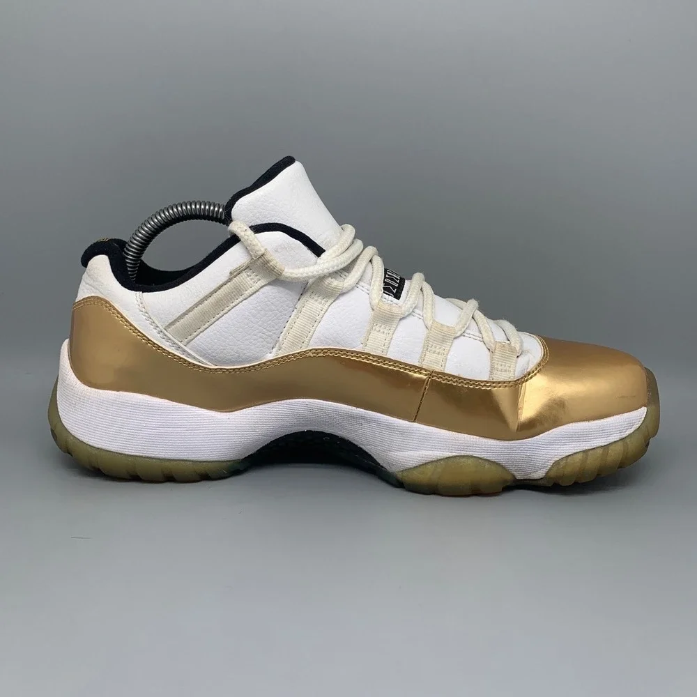 Jordan 11 Retro Low Closing Ceremony Gold Basketball Shoes 528895-103 Men's Sz 9